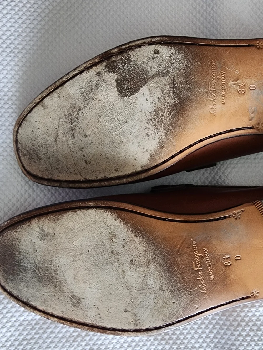 Salvatore Ferragamo Brown Leather Loafers with Gold Buckle Detail